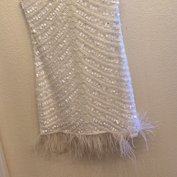 Lulus crystals and feathers dress - Picture 6 of 7